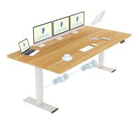 FlexiSpot QB2 Bureau Assis Debout 200 x 80 cm avec 2 Moteurs Puissants, Bureau Électrique avec Fonction Mémoire (Blanc + Maple)