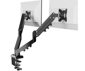 FlexiSpot Support Écran 2 Ecran 17-32″ - Bras Moniteur VESA 75/100 mm, Réglable en Hauteur, Inclinaison, Pivot, Extension, Fixation à Pince, Charge Max 9 kg