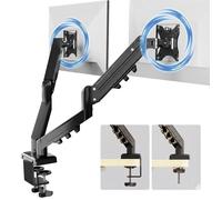 FlexiSpot Support Écran Double 17-32″, Bras Moniteur VESA 75/100 mm, Réglable en Hauteur, Inclinaison, Pivot, Extension, Charge 9 kg