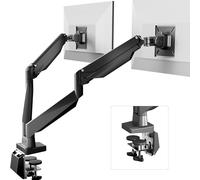 FlexiSpot Support Écran Double Moniteur pour Écrans 17-32″ - Bras Moniteur Ergonomique Réglable en Hauteur, Pince Bureau, Inclinaison, Pivot, Extension, VESA 75/100mm, Charge Max 9KG