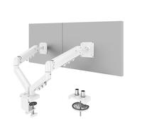 FlexiSpot Support Écran PC Double 17-32″,Bras Moniteur VESA 75/100 mm,Réglable en Hauteur,Inclinaison,Charge 9 kg,Blanc