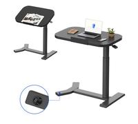 FlexiSpot Table d'appoint H5 - Bureau Réglable en Hauteur avec Plateau Inclinable, Table de Lit Mobile pour Canapé, Noir