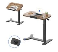 FlexiSpot Table d'appoint H5 - Bureau Réglable en Hauteur avec Plateau Inclinable, Table de Lit Mobile pour Canapé, Marron