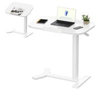 FlexiSpot Table d'appoint H5 - Bureau Réglable en Hauteur avec Plateau Inclinable, Table de Lit Mobile pour Canapé, Blanc