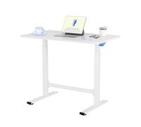FLEXISPOT Table Ordinateur Portable H7 Plus 100 x 60 cm- Bureau Réglable en Hauteur avec Plateau Inclinable, Table de Lit Mobile pour Canapé, Lecture ou Travail (Blanc)