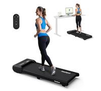 FlexiSpot Tapis de Marche jusqu'à 120 kg, Walking Pad 1-6 km/h, avec Affichage LED, Tapis de Course avec Poulies et télécommande, Compact pour la Maison et Le Bureau(Black DE)