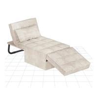 FLEXISPOT XC-TB1 Fauteuil Chauffeuse, Lit Convertible Dossier, Chaise Longue 3 en 1, Extensible, Capacité de Charge 300 kg, Beige