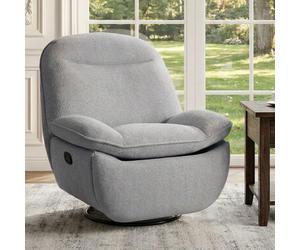 FlexiSpot XC6 Oval Fauteuil de Relaxation avec Bascule, Pivotant 360°, Charge 160Kg, Dossier Inclinable, Repose-Pied, Gris
