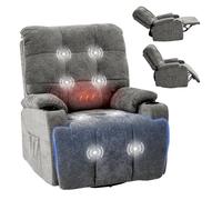 FLEXISPOT XR7 Curve Fauteuil Relax Électrique Pivotant et à Bascule,Fauteuil Allaitement,Massage 8 Points Chauffant,Inclinable 105-165°,USB&Type-C,Idéal Salon et Home Cinéma,Charge 200 kg,Gris