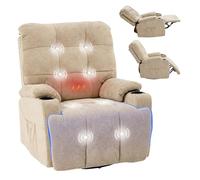 FLEXISPOT XR7 Curve Fauteuil Relax Électrique Pivotant et à Bascule,Fauteuil Allaitement,Massage 8 Points Chauffant,Inclinable 105-165°,USB&Type-C,Idéal Salon et Home Cinéma,Charge 200 kg, Beige