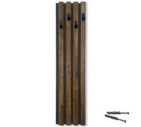 FLEXISTYLE Crochets muraux pour vêtements Garde-robe en bois chêne à lamelles Noir modulaire Hauteur 98cm (Module B 24cm Marron)