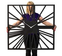FLEXISTYLE EKO Industrielle Horloge Murale geante 80 cm carrée sans Bruit de tic-tac LOFT Grande (comme Anthracite) pour Salon, Chambre à Coucher, Fabrication européenne