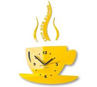 FLEXISTYLE Horloge Murale 3D Romaine Moderne pour la Cuisine - Décoration Murale (Jaune Citron)