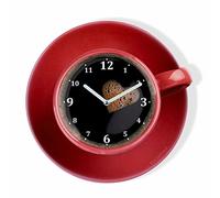 FLEXISTYLE Horloge Murale de Cuisine Moderne Perfetta, Rouge, Verre Acrylique, Impression UV, fabriquée en UE