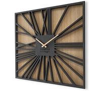 FLEXISTYLE Horloge Murale en Bois d'ingénierie Noir (Anthracite), 50 cm