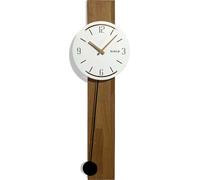 FLEXISTYLE Horloge murale grande sans tic-tac Naturale moderne bois XXL chêne salle de bain salon avec pendule blanc