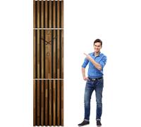 FLEXISTYLE Horloge murale grande XXL chêne moderne panneau de suspension 250x58cm bois chêne aspect bois sans bruit de tic-tac moderne salon