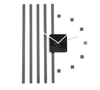 FLEXISTYLE Horloge Murale Moderne 3D DIY Points Gris, Salon, Chambre à Coucher, Moderne, Grande Taille, sans Bruit de tic-tac