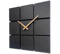 Product image Horloge murale moderne Harmony bois chêne carré noir sans bruit de tic-tac salle de bain salon chambre adolescent 30 cm noir