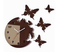 FLEXISTYLE Horloge Murale Moderne Papillons Circulaire, Pas de tic-tac