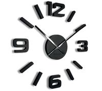 FLEXISTYLE Horloge Murale Noire (comme Anthracite), 50-75 cm (épaisseur 19 mm)