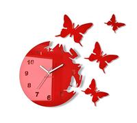 FLEXISTYLE l'horloge, Acrylique, Rouge, 30cm