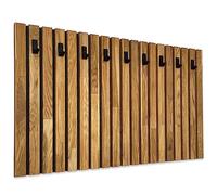 FLEXISTYLE Patère murale en bois de chêne à lamelles - Noir - 4 dimensions (100 x 60 cm)