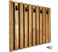 FLEXISTYLE Patère murale en bois de chêne à lamelles - Noir - 4 dimensions (60 x 60 cm)