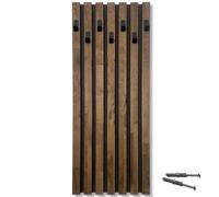 FLEXISTYLE Patère murale en bois de chêne à lamelles - Noir - Modulaire - Hauteur 98 cm (module principal A 40 cm - Marron)