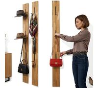 FLEXISTYLE Patère murale en bois pliable et peu encombrante - En chêne - Pour couloir, garde-robe, chambre et salle de bain