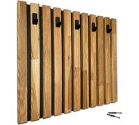 FLEXISTYLE patère murale portemanteau bois chêne lamellé noir 4 dimensions (60x60cm)