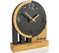 FLEXISTYLE Petite Horloge Moderne en Bois de chêne pour Salon, Salle de Bain (Style 3)