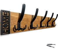 FLEXISTYLE Porte-manteau moderne Oak mur Porte-manteau bois Chêne design Panneaux à lamelles Noir moderne nature 3 dimensions (Chêne, 60cm)
