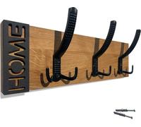 FLEXISTYLE Porte-manteau moderne Oak mur Porte-manteau bois Chêne design Panneaux à lamelles Noir moderne nature 3 dimensions (Chêne, 40cm)