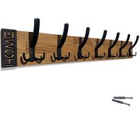 FLEXISTYLE Porte-manteau moderne Oak mur Porte-manteau bois Chêne design Panneaux à lamelles Noir moderne nature 3 dimensions (Chêne, 80cm)