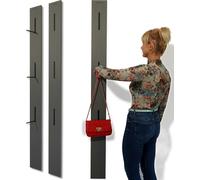 FLEXISTYLE Porte-manteau mural en bois Porte-manteau pliant peu encombrant Porte-manteau en bois Porte-manteau en bois pour couloirs, vestiaires, chambres et salles de bains (gris)