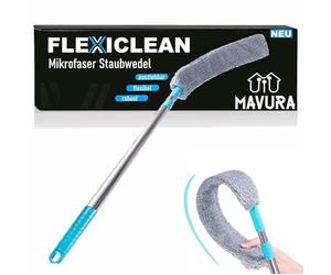 Flexixclean Balai à poussière flexible en microfibre avec plumeau télescopique lavable et extensible