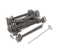 FLEXMAN 100Pcs Passcape Fabric Pins, 15 cm de Longueur en Acier Circle Top Paysage Ground Stakes pour Enjeux de Jardin, Préduisant Les Enjeux, Paysage Fabric Stakes