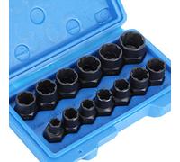 FLEXMAN 13 Pièces Jeu d'Extracteurs de Boulons, Jeu d'Embouts d'Extracteur de Boulons Endommagés 3/8 Pouces, Extracteur de Boulons Arrondis pour Extraire les Écrous et Vis Endommag