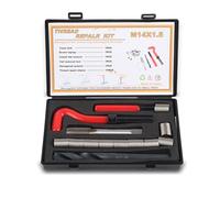 FLEXMAN 15 Pièces Kit de Réparation de Filetage, M14 X 1,5 en Acier Inoxydable, Manchon Fileté, Clé Torsadée, Insert Fileté Outils de Filetage pour Appareillage Commutation Haute Tension Voiture