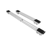 FLEXMAN 2 Pièces Support de Rouleau Mobile, Rouleau Mobile de Chariot de Meubles Extensible avec Coussinets Auxiliaires pour Machines à Laver, Réfrigérateurs, Lave Vaisselle (Argent)