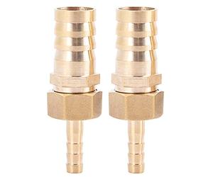 FLEXMAN 2Pcs Brass Hose Barb Reducer, Raccord de Tuyau de Filetage Mâle Raccord de Queue de Tuyau de Barb BSP, 6mm Brass Fitting, pour Eau, Gaz, Huile, Bateau, Tuyau d'Air (6-16Mm)