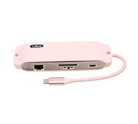 FLEXMAN Adaptateur Hub USB C 8 en 1, Station d'accueil Multiport, Grand Écran, Charge Rapide PD, 4K 30 Hz HD USB 100 M, Port Réseau, Station d'accueil Multifonctionnelle (Korallenrosa)