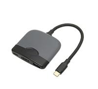 FLEXMAN Adaptateur USB C vers HDMI, 3 en 1 USB C vers USB3.0, Interface Multimédia HD 4K à 30 Hz, Adaptateur de Port de Charge PD à Charge Rapide pour TV HD, Moniteur ou Projecteur (Gris Noir)