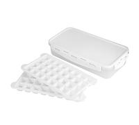 FLEXMAN Bac à Glaçons avec Couvercle, 2 Couches 64 Grilles, Moule à Glaçons Empilable Qualité Alimentaire, Bac à Glaçons Cuisine Domestique Réutilisable pour Cocktails, Boissons