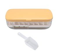 FLEXMAN Bac à Glaçons avec Couvercle et Bac, Machine à Glaçons Polyvalente en Silicone de Grande Capacité à 24 Grilles, Seau à Glace pour Whisky, Soda, Cocktail, Jus, Café (Jaune)