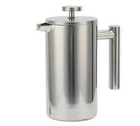 flexman Cafetière à Pression Française, Presse à Café en Acier Inoxydable de Grande Capacité de 1000 ml avec Poignée et Bouton Cool Touch, Théière à Infusion Froide pour les Amateu