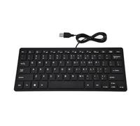 flexman Clavier Ultra Fin à 78 Touches, Câble USB de 1,2 M, Clavier Filaire à Flux Fin pour Ordinateur de Bureau, Ordinateur Portable, PC pour Usage Bureautique et Industriel (Noir)