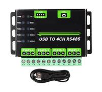 flexman Convertisseur USB vers 4CH RS485, 5 V 23,6 mA 1200~460800 BPS TV Embarquées Anti Thunder, Résistances 120R Adaptateur Isolé Industriel pour la Communication