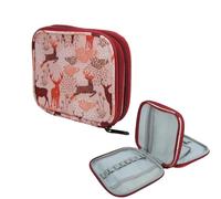 FLEXMAN Étui à Crochets, Pochette à Outils Tricot Double Couche Faite à la Main Sans Crochets Ni Accessoires, Sac Rangement à Fermeture Éclair avec Poches en Toile pour Diverses